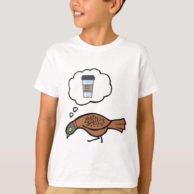 Pheasant dreams of coffee t shirt (Framsida)