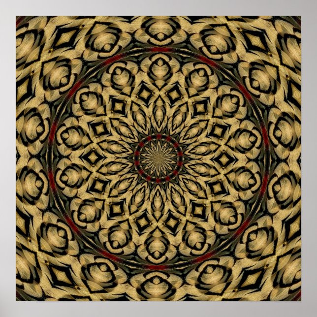Pheasant Feathers Kaleidoscope Poster (Framsidan)