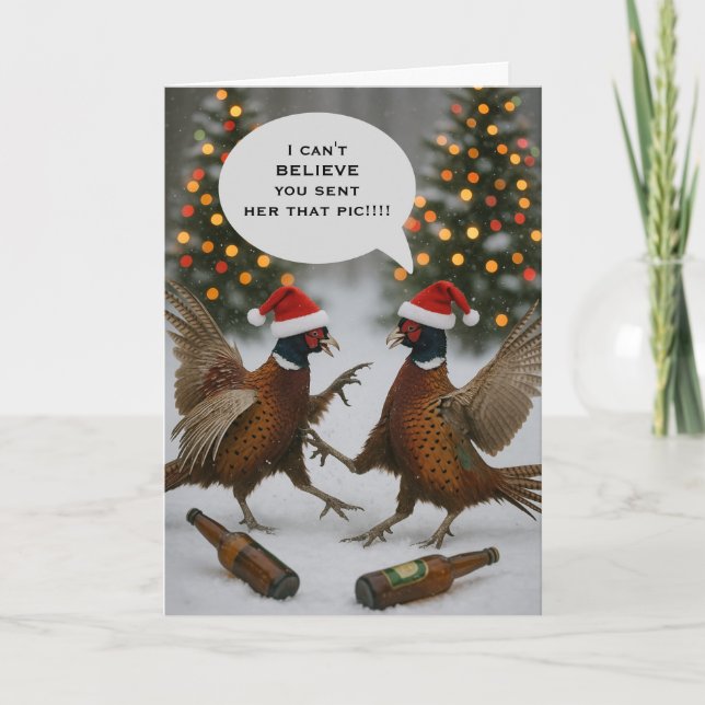 Pheasant funny Christmas card Kort (Framsida)