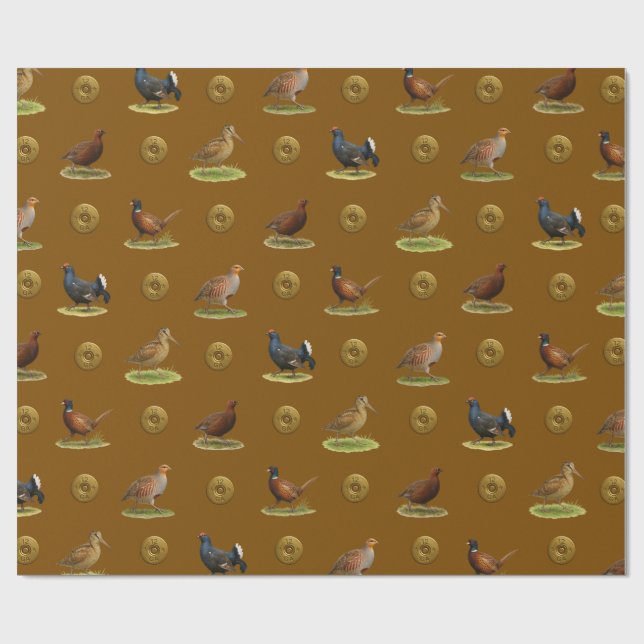 Pheasant, Grouse, Partridge,Christmas Gift wrap Presentpapper (Platt)
