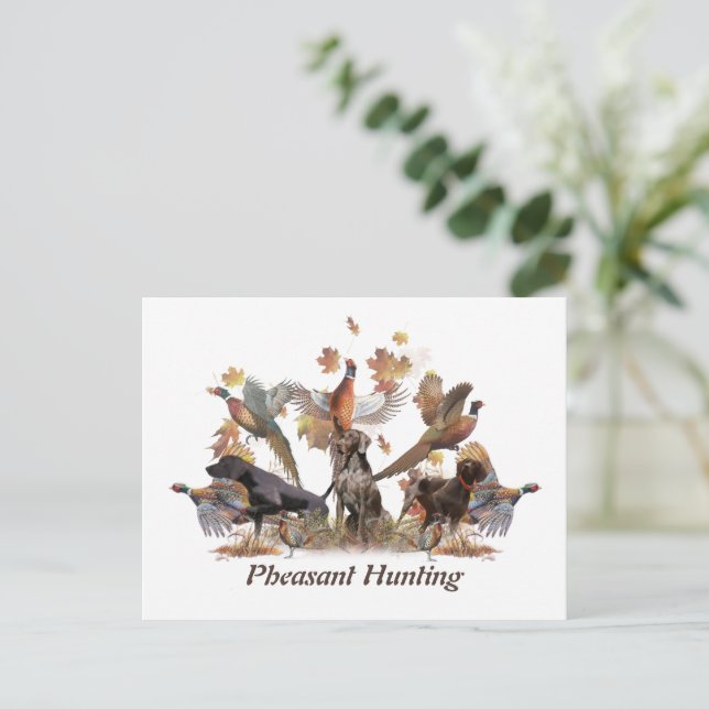 Pheasant Hunting Vykort (Stående Fram)