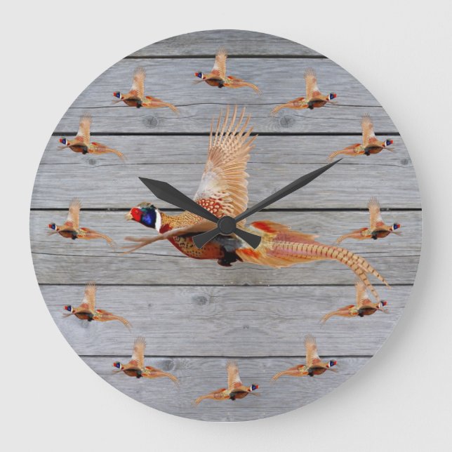 Pheasant Hunting Wall Décor Stor Klocka (Framsida)