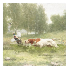 Pheasant Hunting with Pointer Fototryck