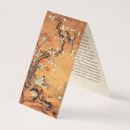 Pheasant och camellia oriental chinese bläck art visitkort