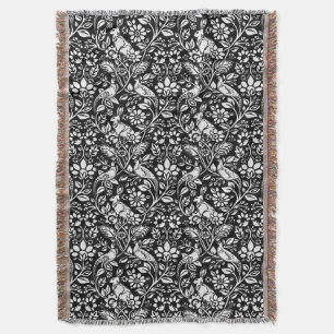 Pheasant och Hare Mönster, Black and White  Filt