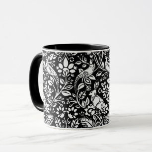 Pheasant och Hare Mönster, Black and White Mugg