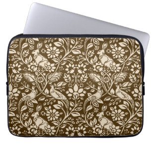 Pheasant och Hare Mönster, Brown och Beige Laptop Fodral