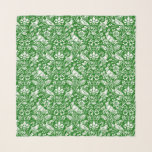 Pheasant och Hare Mönster, Emerald Grönt och White<br><div class="desc">Kvadratärr i en William Morris,  Art nouveau tapet-design av fasaner och harar som satts upp bland löv,  viner och blommor - vita på djupa gröntar</div>
