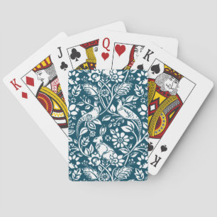 Pheasant och Hare Mönster, Indigo Blue & White Casinokort