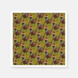 Pheasant pattern Christmas paper party napkins Pappersservett