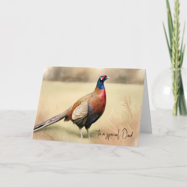 Pheasant Porträtt för Fars dag Kort (Framsida)
