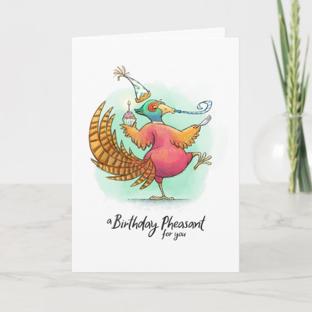 Pheasant Pun-kort från födelsedagen Kort (Framsida)