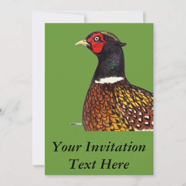 Pheasant:  Ringneck huvud Inbjudningar (Framsida)