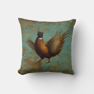Pheasant strutting design throw cushion kudde