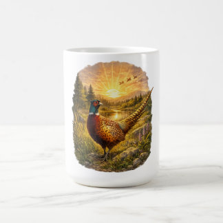 Pheasant Sunset Hunting Bird Wildlife Gift Kaffemugg