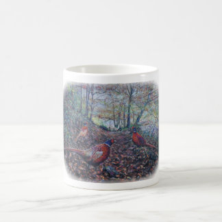 Pheasants i skogsmark kaffemugg