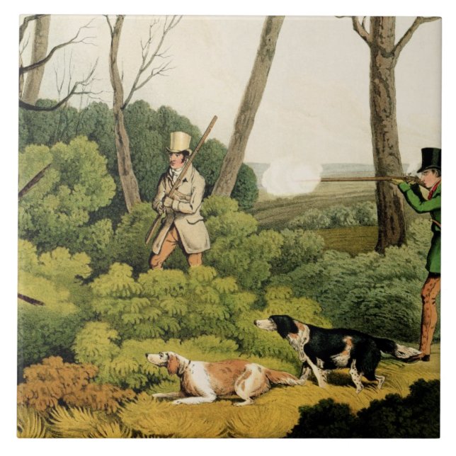 "Pheasantskytte", pub. vid Thomas McLean, 1820 ( Kakelplatta (Framsidan)
