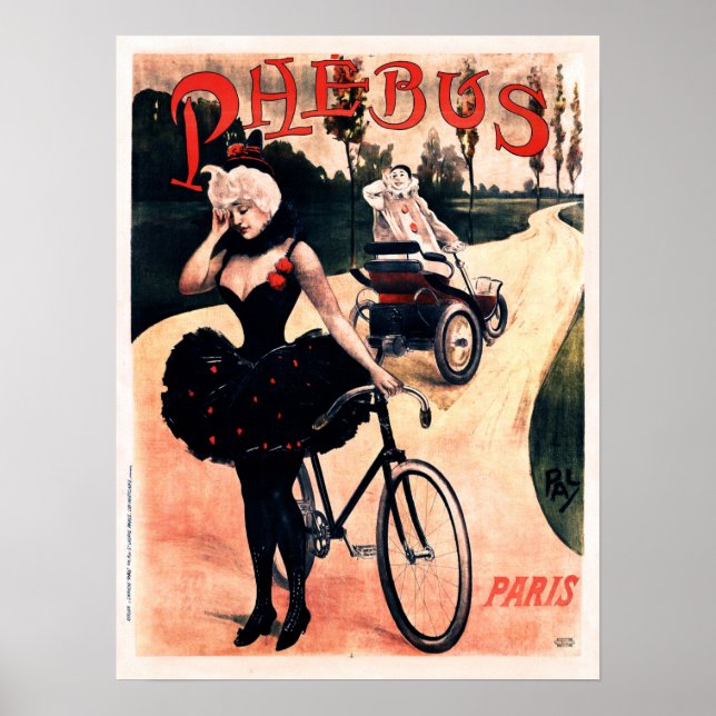 PHEBUS BICYCLES Frankrike Paris PAL Jean Paleologu Poster (Framsidan)