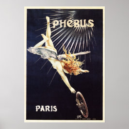 PHEBUS CYCLES 1896 Paris Old Fransk Art nouveau Poster