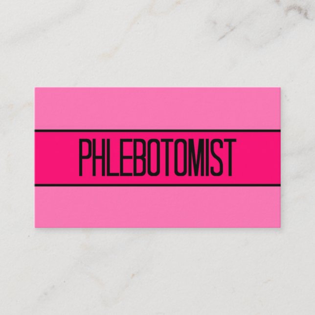 Phelbotomist Baby och Shock rosa Affärskort Visitkort (Framsida)