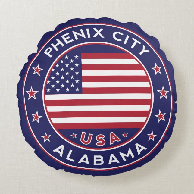 Phenix, Alabama Rund Kudde (Framsidan)