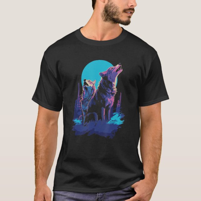 Phenomenal Howling Vargar Varg Pack Retro Awesomen T Shirt (Framsida)