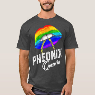 Pheonix Queen LGBTQ Gay pride Rainbow Flagga USA T Shirt