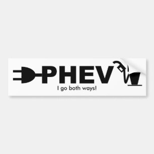 PHEV pumpar och pluggar, mig går båda väg! Bildekal
