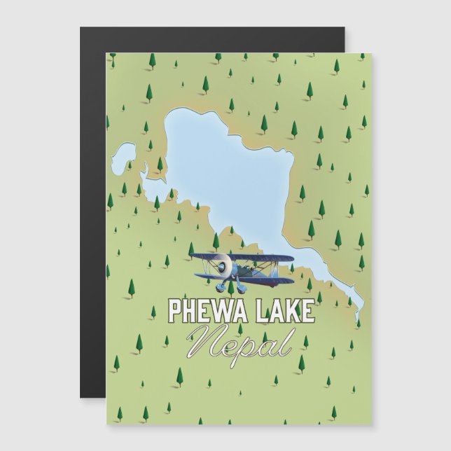 Phewa Sjö Nepal resa karta (Fram/baksida)