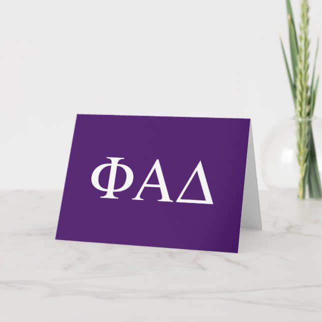 Phi Alpha Delta grekiska bokstäver Kort (Framsida)