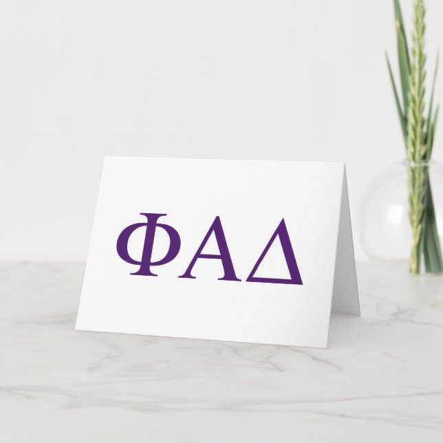 Phi Alpha Delta grekiska bokstäver Kort (Framsida)