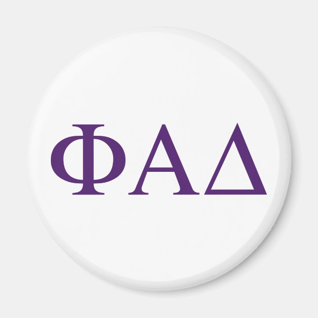 Phi Alpha Delta grekiska bokstäver Magnet (Framsidan)
