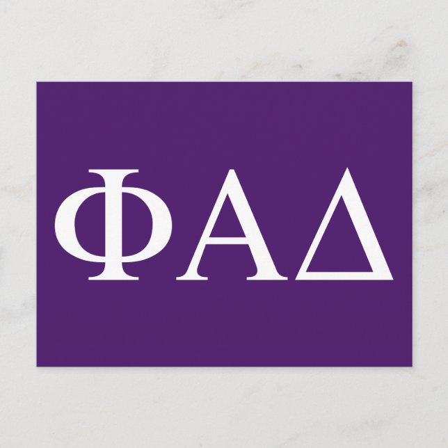 Phi Alpha Delta grekiska bokstäver Vykort (Framsida)