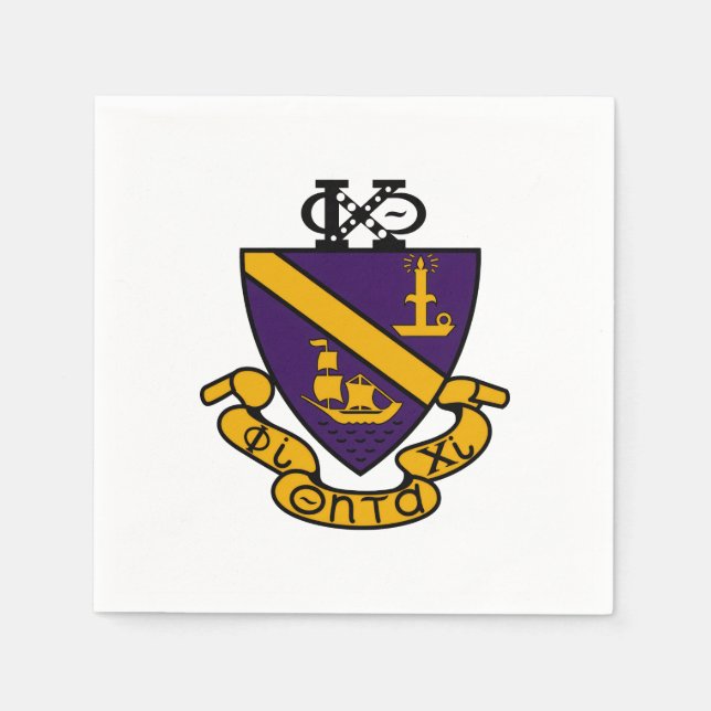 Phi Chi Theta | Färg Crest Pappersservett (Framsidan)