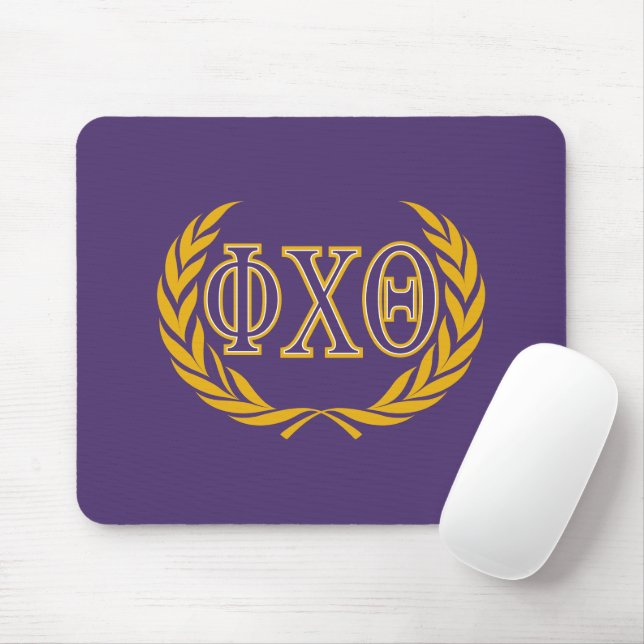 Phi Chi Theta | Grekiska med krans Musmatta (Med mus)