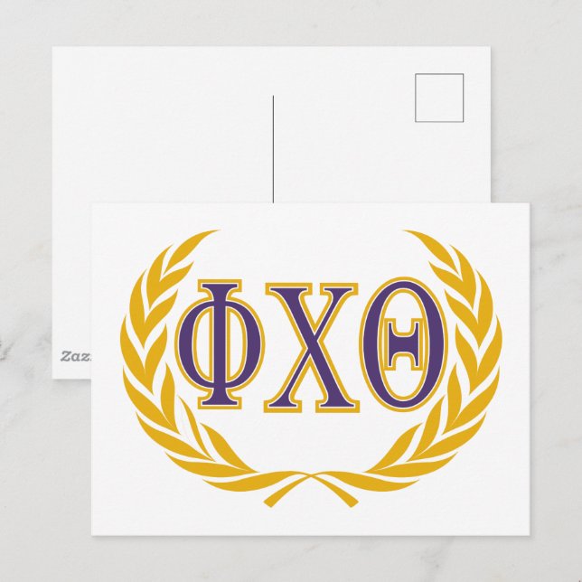 Phi Chi Theta | Grekiska med krans Vykort (Fram/baksida)