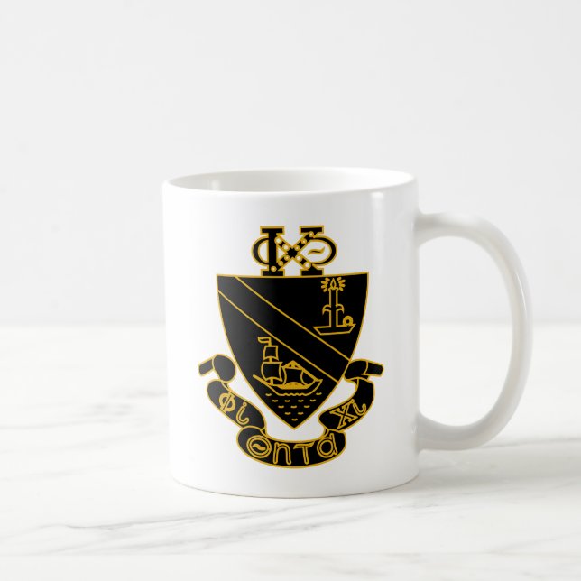 Phi Chi Theta-vapen | Guld och svart Kaffemugg (Höger)