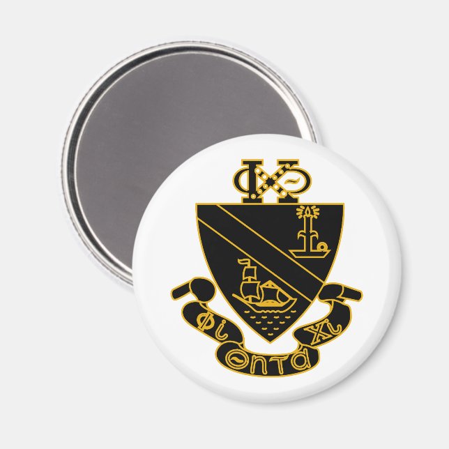 Phi Chi Theta-vapen | Guld och svart Magnet (Front/Back)
