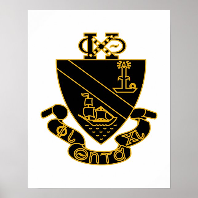 Phi Chi Theta-vapen | Guld och svart Poster (Framsidan)