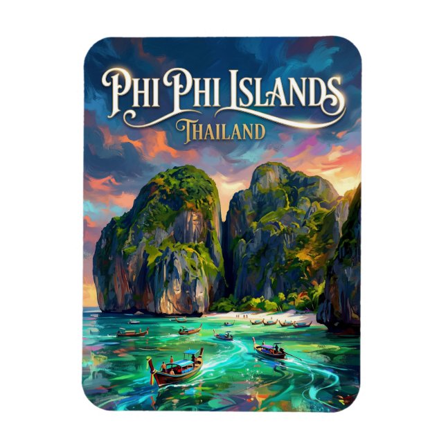 Phi Phi-öarna Thailand Magnet (Vertikal)
