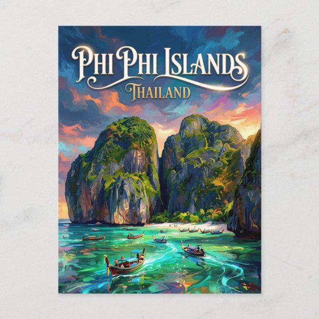 Phi Phi-öarna Thailand Vykort (Framsida)