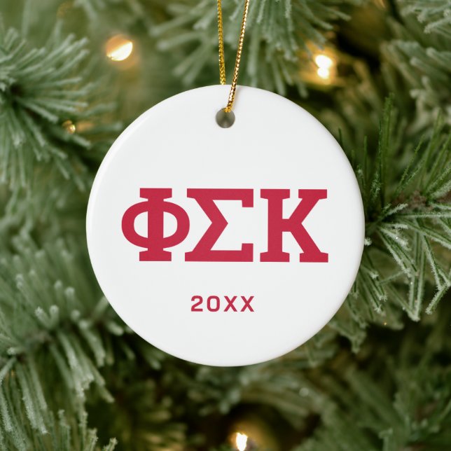 Phi Sigma Kappa-brev Julgransprydnad Keramik (Träd)