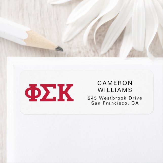 Phi Sigma Kappa-brev Returadress Etikett (Insitu)