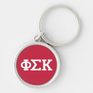 Phi Sigma Kappa-brev Rund Silverfärgad Nyckelring