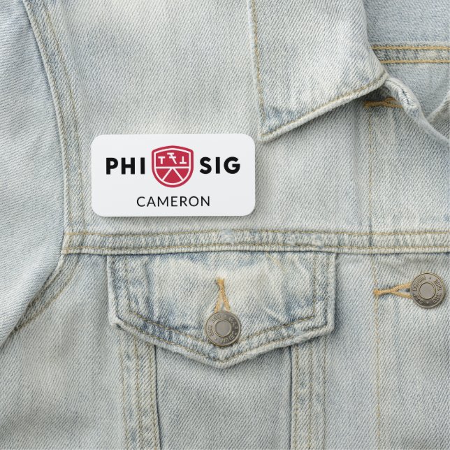 Phi Sigma Kappa-logotyp Namnbricka (På plats)