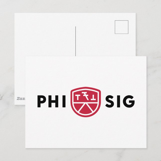 Phi Sigma Kappa-logotyp Vykort (Fram/baksida)