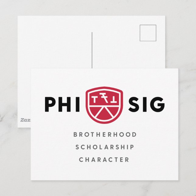 Phi Sigma Kappa Principer Vykort (Fram/baksida)