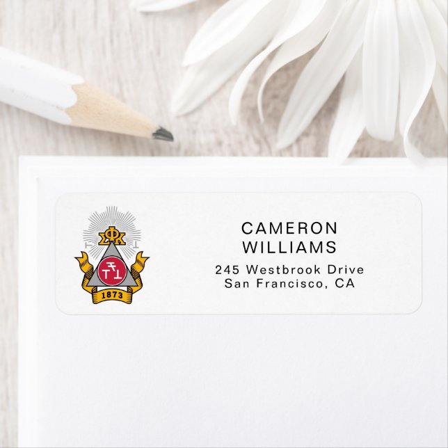 Phi Sigma Kappa-vapen Returadress Etikett (Insitu)
