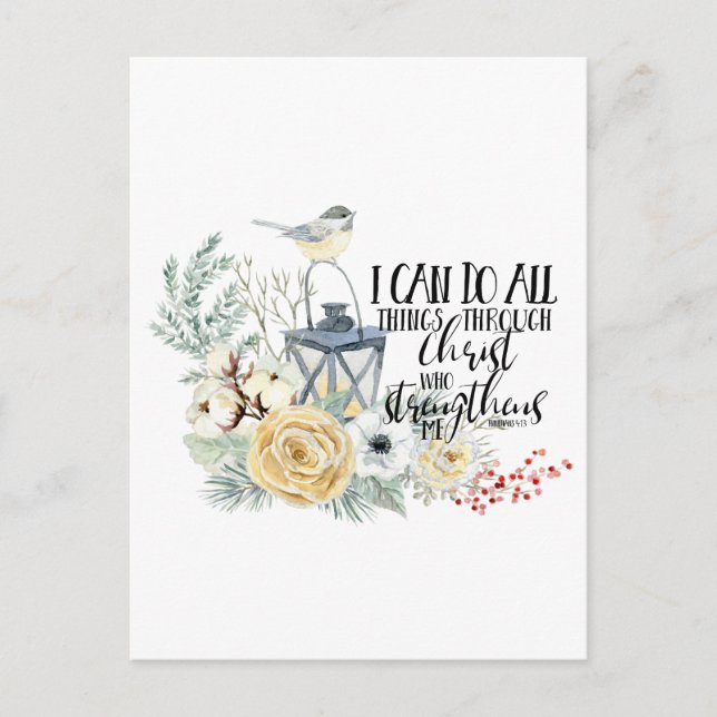 Phil 4:13 Jag kan göra hela Sak julen Vykort (Framsida)