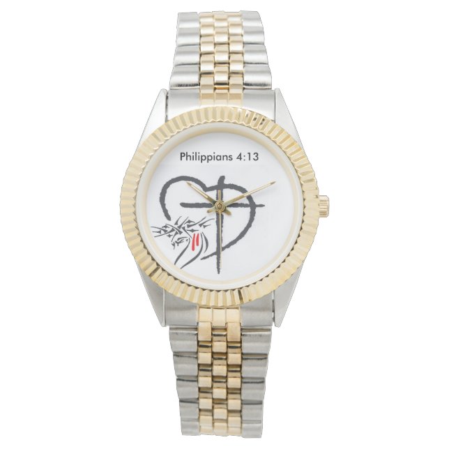 Phil 4:13 Manar bevakning Armbandsur (Framsida)